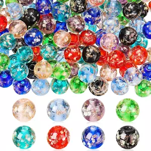 120 Pcs Luminous Glass Beads 8Mm round Beads Bulk Glow in the Dark Beads Glass r - Picture 1 of 12