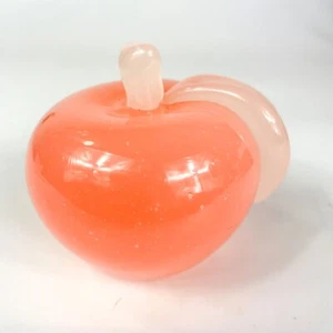 Vetreria Archimede Seguso Murano Opaque White Pink Glass Apple Paperweight - Picture 1 of 7