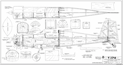 T-170   100  inch Wing Span  Sport  Giant RC Model AIrplane Plans - Image 1 of 3