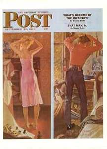 Saturday Evening Post September 24 1949 Norman Rockwell Cover Art Print Big Date - Picture 1 of 2