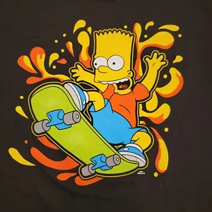 Bart Simpson T-Shirt Mens Large Short Sleeve Skater Skateboard Black NEW - Picture 1 of 13