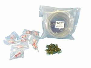 CLEAR Fuel LINE HOSE 1/4" PRE-CUT 20 FT Fuel Filters Clip Kit KAWASAKI YAMAHA - Picture 1 of 6