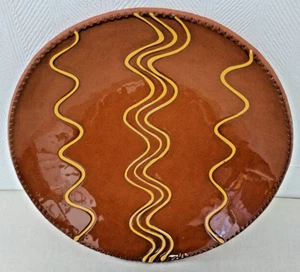 P&G Hodge Slip Decorated Redware Plate Califon NJ Early 19th Century Style 1984 - Picture 1 of 12