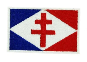 Patch écusson brodé Drapeau FRANCE DE GAULLE Thermocollant Croix de lorraine - Picture 1 of 1