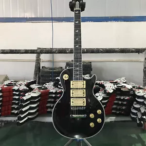 Guitarra Eléctrica Personalizada ACE Frehley Pastillas H-H-H Negro Cuerpo Sólido 6 Cuerdas - Imagen 1 de 13