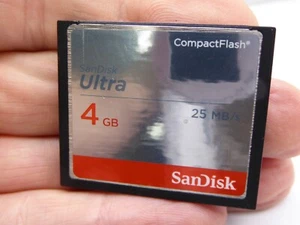 4GB SANDISK ULTRA 25MB/S COMPACTFLASH CF COMPACT FLASH MEMORY CARD 4 GB - Picture 1 of 2