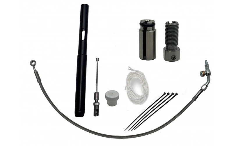 FBI Fat Baggers Cromo Trenzado + Extensión de Cable EZ 4" + Ajustador Harley FLTR 21 Foto 1 de 1