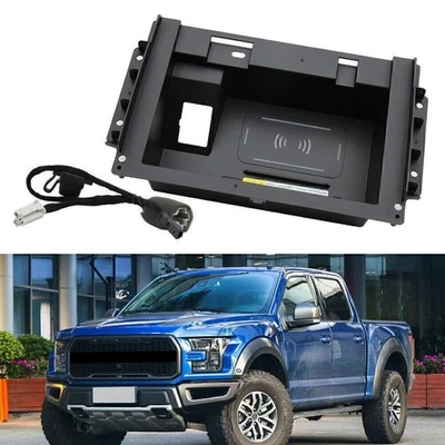 Cargador de coche inalámbrico teléfono almohadilla de carga rápida para Ford F150 2015-2020 2019 2018 Foto 1 de 4