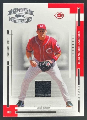 Brandon Larson 2004 Donruss Throwback Threads Patch /100 #55 Reds - Image 1 of 4