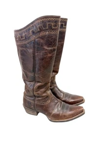 Stivali western alti ARIAT Sahara donna 9,5 B pelle marrone 10011941 punta aperta - Foto 1 di 9