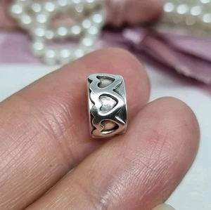 Original Pandora Silber Band der Herzen Clip Charm 💕 S925 ALE R31a - Bild 1 von 8