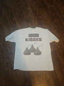 T-shirt Hershey Kiss Ringer vintage uomo XL grigia college ware crew - Foto 1 di 5