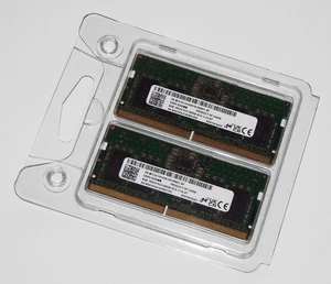 MICRON 16GB KIT (2x8GB) DDR5-5600B 5600MHz PC5-44800 LAPTOP MEMORY RAM SODIMM - Afbeelding 1 van 4