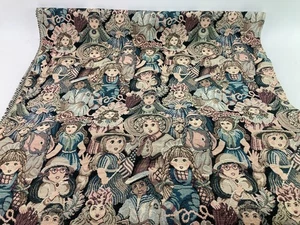 Porcelain Dolls Girls Tapestry Fabric BTY Victorian Vintage Style Dresses Hats - Picture 1 of 7
