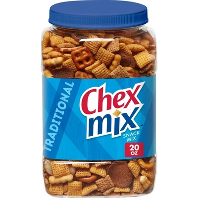Chex Mix Traditional Snack Mix, Salty Snacks Tub, 20 oz New