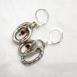 Altered Brighton Elora Silber Charm & blaue Kristall Ohrringe mit Hebelverschluss - Bild 1 von 2