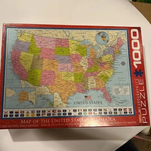 Map Of The USA 1,000 Piece Jigsaw Puzzle by Eurographics 680mm x 490mm. New - Picture 1 of 6