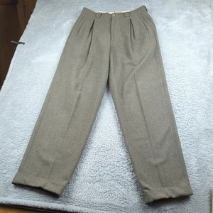 Pantalones Giorgio Armani Le Collezioni Hombre 32 Gris Lana Cachemira Plisado Flojo Italia - Imagen 1 de 23