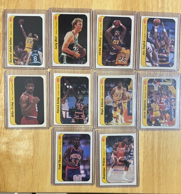 Juego de pegatinas de baloncesto NBA FLEER 1986 (1-11) ¡¡SIN TARJETAS AFILADAS JORDAN!!! Foto 1 de 4