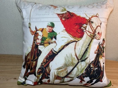 Horse Rider Pillow Polo Sport Equestrian Cushion Throw Home Decor 15" - Image 1 of 4