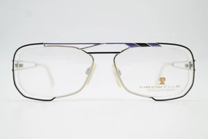 Occhiali Vintage Neostyle JET 222 Argento Nero Blu Ovale Montatura - Picture 1 of 6