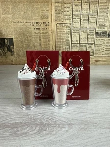 Costa Keyring Key Chain Coffee Drink Cup New Cup Frappe Frappuccino Straw X2 - Picture 1 of 3