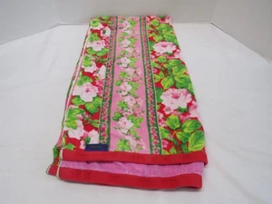 Toalla de baño floral a rayas rojas rosa KENZO Paris - Imagen 1 de 13