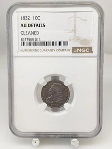 1832 Capped Bust Dime NGC AU Details (Cleaned) #638 - Picture 1 of 4