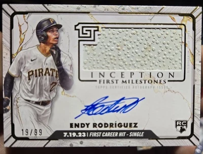2024 Topps Inception First Milestones Endy Rodriguez Auto Relic /99   - Image 1 of 2