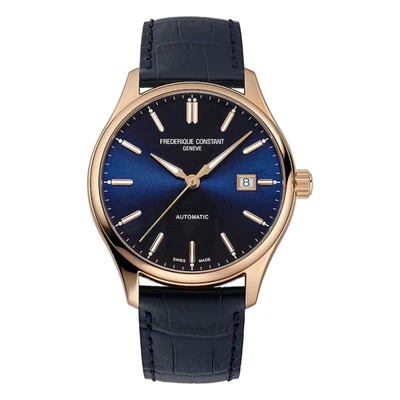 Reloj Frederique Constant Classics para hombre con correa de cuero azul Foto 1 de 3