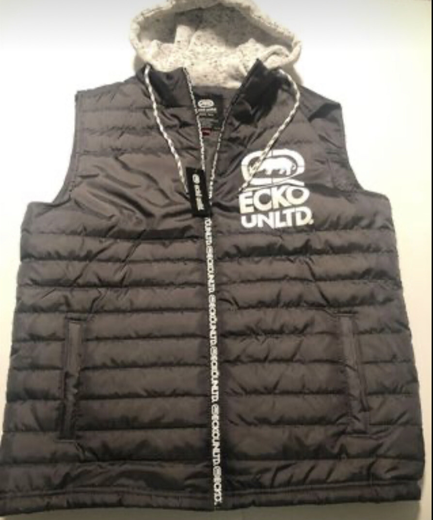 Puffer Vest Mens Large Hooded Ecko | eBay