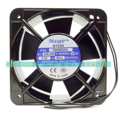 Maxair BT220 P/N 15050B2HL/B2HT 240V 34W 0.22A 2-Wire Cooling Fan - Image 1 of 4