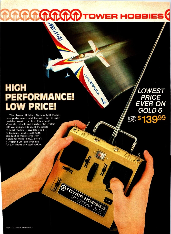 Tower Hobbies System 500 RC Radio Vintage 1986 Print Ad Ephemera Wall Art Decor - Image 1 of 1