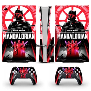 Skin Sticker fur PS5 Slim Disc Version Vinyl Cover Star Wars The Mandalorian #3 - Bild 1 von 3