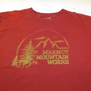 CAMISETA MARMOT MOUNTAIN WORKS AL AIRE LIBRE CAMPAMENTO CAMPING Para Hombre XL Roja Algodón - Imagen 1 de 2