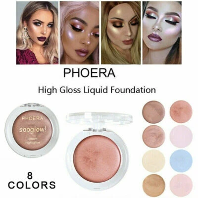 PHOERA Brighten Face Highlighter Cream SooGlow Liquid Illuminator Makeup Shimmer - Image 1 of 4