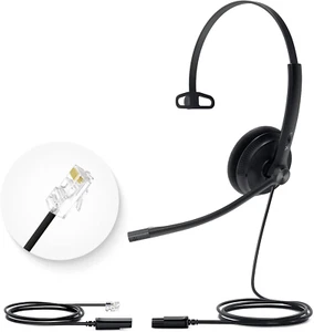 Yealink Phone Headsets for Office Phones YHS34 Lite QD to RJ9 Wired Headset Comp - Zdjęcie 1 z 12