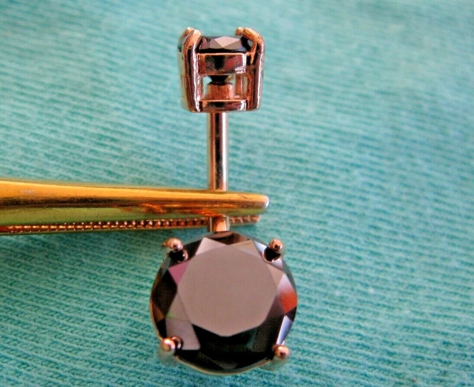 ANILLO VIENTRE DOBLE DIAMANTE NEGRO ORO ROSA 3,10ctw, certificado, probador de diapositivas gratis Foto 1 de 4