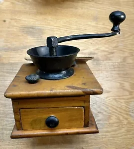Molinillo de café vintage manual rústico metal madera cajón Morning Joe maker - Imagen 1 de 14