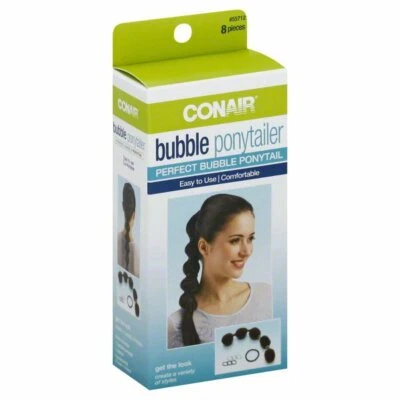 Conair Bubble Ponytailer 头发领带/设计 8 件易于使用 #55712 — 第 1/3 张图片