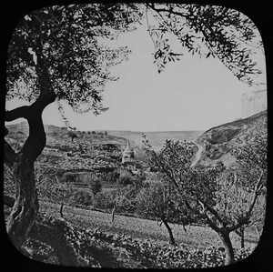 VALLEY OF JEHOSHAPHAT ISRAEL C1890 ANTIQUE Magic Lantern Slide PHOTOGRAPH - Picture 1 of 5