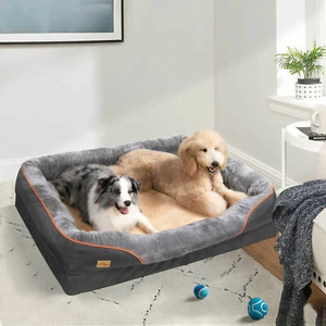 Premium Orthopedic Thick Foam Waterproof Pets Dog Bed Sofa with Removable Cover - Picture 1 of 16