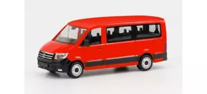 Herpa 095846 - 1/87 VW Crafter Bus Cubierta Plana, Rojo - Nuevo - Imagen 1 de 1
