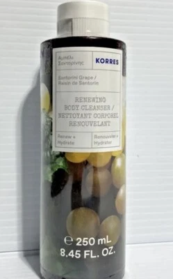 Limpiador corporal renovador de uva Korres Santorini renovar + hidratar 8,45 fl oz sellado Foto 1 de 4