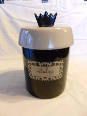 Indulge Candy or Cookie Jar with Crown, Brown & Tan Pottery - Image 1 of 4