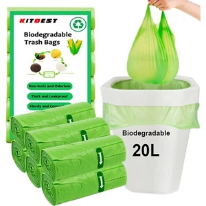 Biologisch abbaubare Müllbeutel, Lebensmittelabfall, Griff, 20L, kompostierbar - Bild 1 von 10