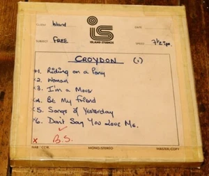 PAUL KOSSOFF OWNED FREE CRAWLER ISLAND STUDIO REEL TAPE UNRELEASED MUSIC 25 - Imagen 1 de 5