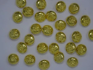  Lot of 6 Vintage Round Raised Gold Lion Emblem Button 20mm B367-6 - Picture 1 of 8