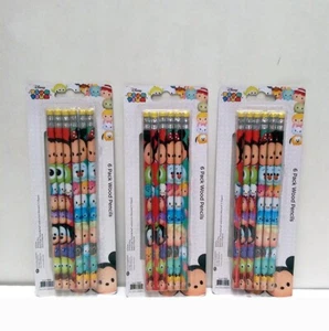 18 Disney Tsum Tsum Mickey Mouse & Friends Wooden Pencils Variety Pack - Picture 1 of 3