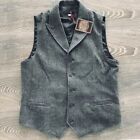 2023 Men's Suit Vest Dark Gray Collar Thick Flower Vest Jacket